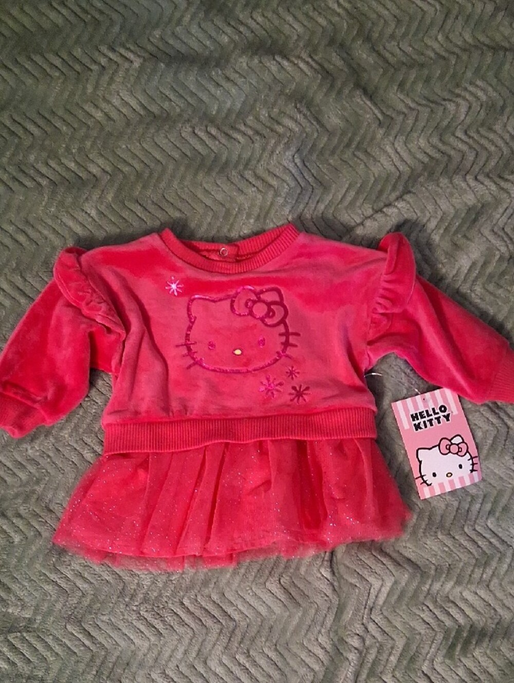 Hello Kitty Bright Pink Velvet Tutu Dress